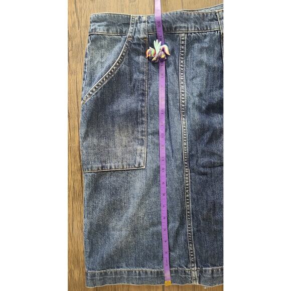 Seasalt Cornwall Denim Pencil Skirt Carpenter Pockets Dark Wash Landscapist US10 - Picture 7 of 9